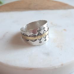 Bague Touareg Argent et Laiton Artisanale – Taille 57 2006