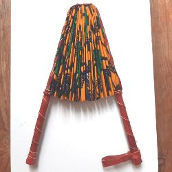 Éventail Wax Africain Jaune Soleil – Fabrication Artisanale du Mali