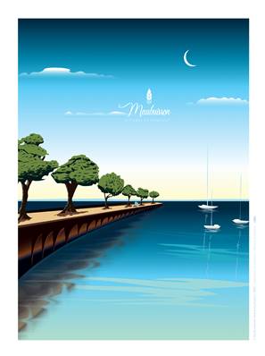 Affiche Maubuisson Canal Montaut Plume51 30x40cm