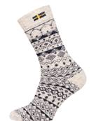 Chaussettes 80% laine flag suede ecru navy 35-38