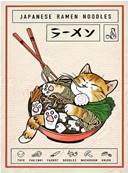 Affiche Chat couch dans un bol  ramen 30cm x 40 cm
