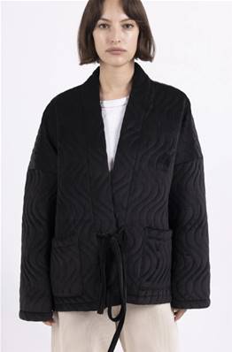 Veste noire matelassée velour taille unique