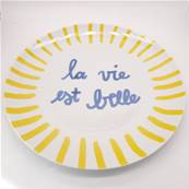 Set 4 assiettes "La vie est belle" Dolce vita 27cm