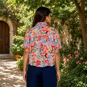 Chemisier manche courte motif fleuri Yuma