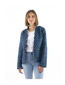 Veste indienne matelassée réversible marine