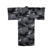 Yukata japonais traditionnel Carpes Koi fond noir