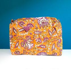 Trousse de toilette indienne jaune 25x20x13 cm