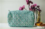 Trousse de toilette indienne turquoise 25x20x13 cm