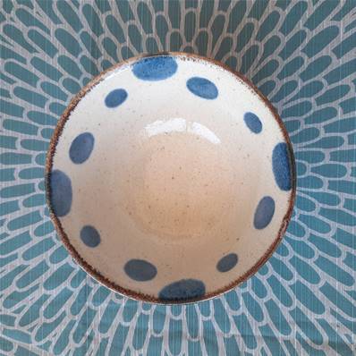 Bol japonais en grès pois bleu 13X6cm