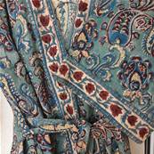 Kimono Indien Artisanal Coton turquoise motifs cachemire