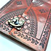 Carnet en cuir 13X19 cm fermeture double crochet