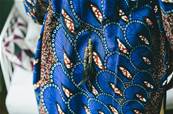 Kimono long ethnique imprimé WAX bleu