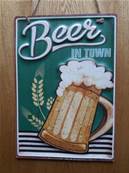 Plaque métal 28x40 vintage "BEER".