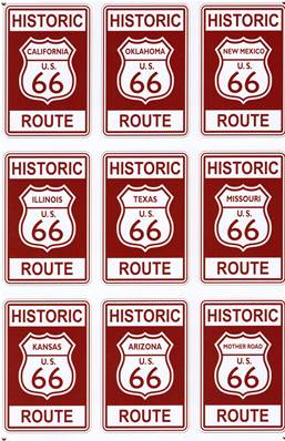Plaque métal 20x30 vintage "ROUTE 66".
