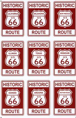 Plaque métal 20x30 vintage "ROUTE 66".