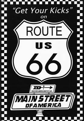 Plaque métal 20x30 vintage "ROUTE US 66".