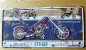 Plaque métal 20x40 vintage MOTORBIKE VIOLET.