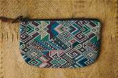 Trousse motif INCA vert violet