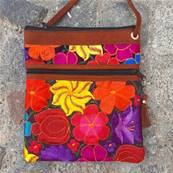 Sac à main rectangulaire fleurs brodées 2 Artisanat du Guatemala
