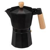 Cafetière à l'italienne 6 tasses manche bois noir