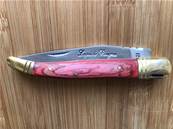 Couteau long pliable acier en bois "Rouge" 21 cm