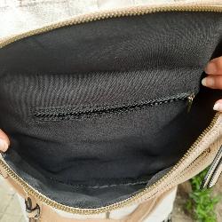Sac banane simple velour cotelé bleu