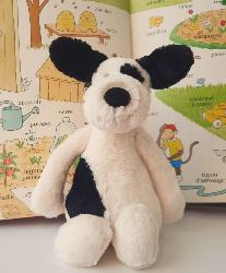 Peluche Jellycat Chien - Little Bashful Black & Cream Puppy