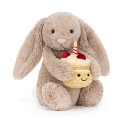Peluche Jellycat bashful beige bunny 'birthday' original
