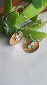 Boucles d'oreilles dores cercle en amazonite