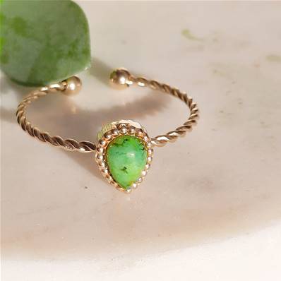 Bague "Lagune Africaine" - Ovale en Turquoise d'Afrique