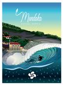 Affiche Mundaka Espagne cte basque 30x40cm Plume28