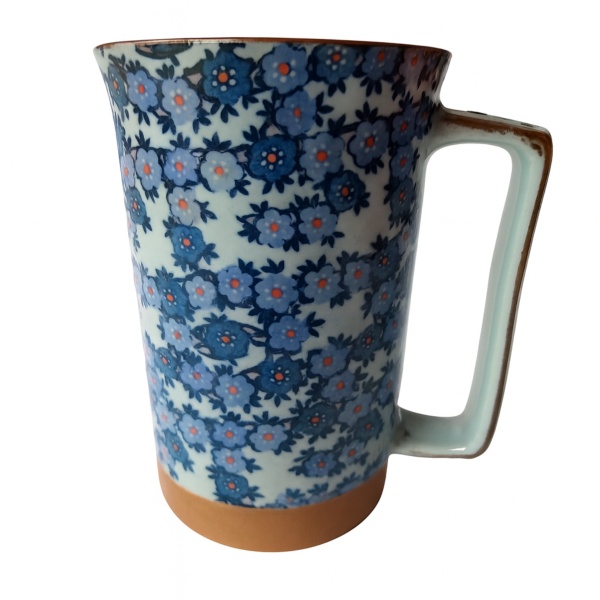 Mug japonais fleuri sur fond clair 8,7X13 cm