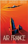 Affiche vintage d�co de collection Air France Afrique Colonie AEF AOF 50x70cm