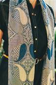 Echarpe foulard femme motif indien bleu foncé