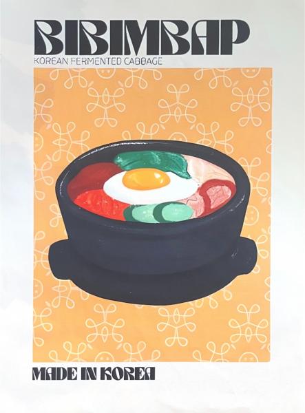 Affiche Bibimbap made in Korea 30cm x 40 cm