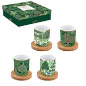 Coffret 4 tasses Porcelaine 11cl Forêt