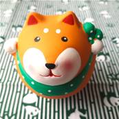 Statuette japonaise Shiba Inu marron