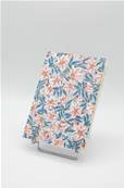 Carnet japonais motifs fleurs d'iris roses fond bleu 80 pages