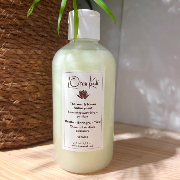 Shampoing ayurvédique Thé vert Neem Antipelliculaire vegan210ml