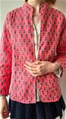 Veste indienne matelassée réversible fleurie Rose