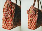 Sac de voyage Marron artisanat indien 42x35x13 cm