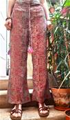 Pantalon en soie ceinture élastique avec son lacet pompon rose