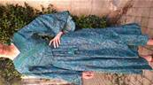 Robe cache cœur longue bleu motifs cachemire