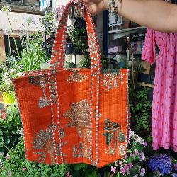 Sac coton Indien Surpiqué "Été indien"