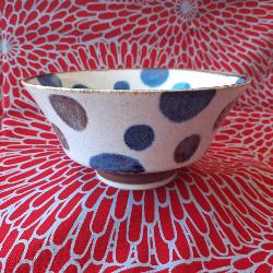 Bol japonais en grès pois bleu 18X9cm