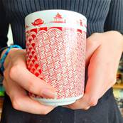 Set de 3 mugs “Shanghai” 30 cl – Motifs rouges inspirés d’Asie