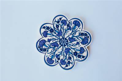 Dessous de plat Iznik fait à la main fleur 19,5cm