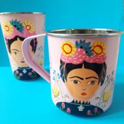 Mug inox rose Frida 9 cm