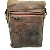 Sacoche homme en cuir de buffle vintage 28X23X10cm avec rabat