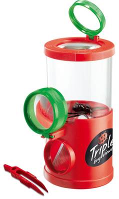 Boîte loupe triple pour observer les insectes